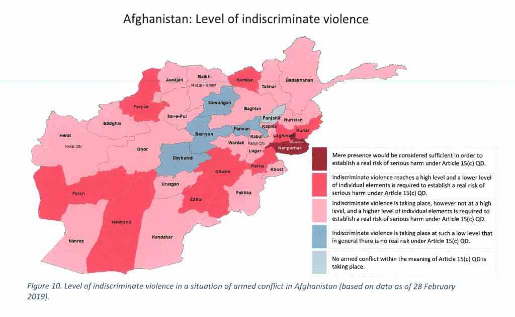 Kaart Afghanistan EASO 28 feb 2019